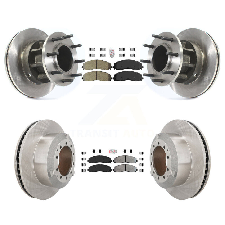 Front Rear Semi-Metallic Pad Disc Brake Rotors Hub Assembly Kit For Ford F-350 Super Duty K8A-107184