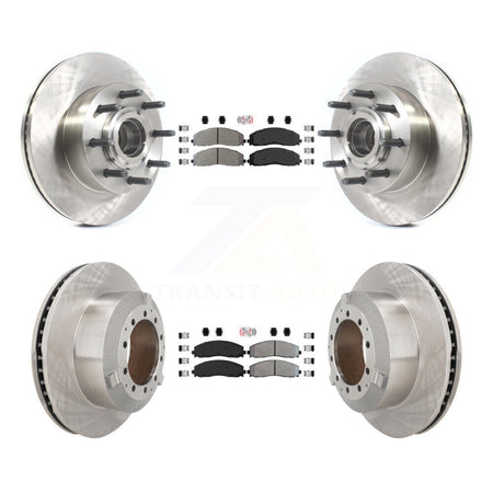 Front Rear Semi-Metallic Pad Disc Brake Rotors Hub Assembly Kit For Ford F-350 Super Duty K8A-107187