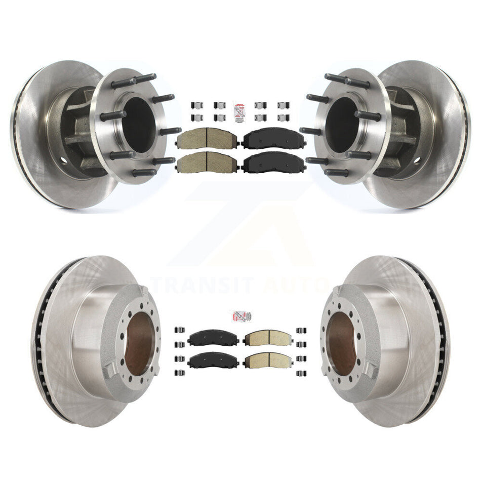Front Rear Semi-Metallic Pad Disc Brake Rotors Hub Assembly Kit For Ford F-350 Super Duty K8A-107188