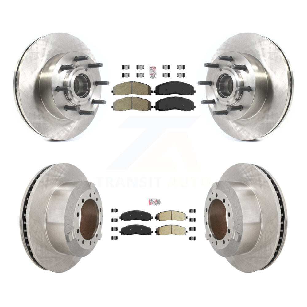 Front Rear Semi-Metallic Pad Disc Brake Rotors Hub Assembly Kit For Ford F-350 Super Duty K8A-107190