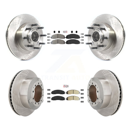 Front Rear Semi-Metallic Pad Disc Brake Rotors Hub Assembly Kit For Ford F-350 Super Duty K8A-107191