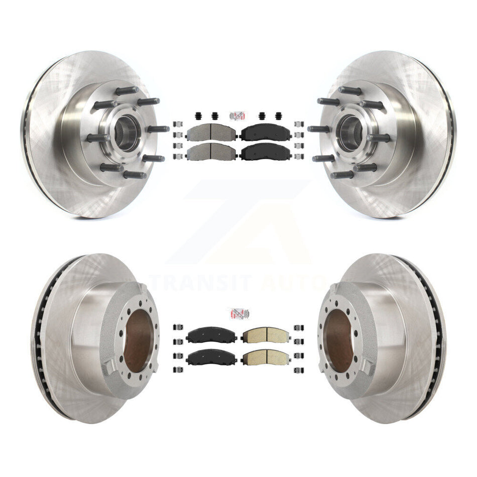 Front Rear Semi-Metallic Pad Disc Brake Rotors Hub Assembly Kit For Ford F-350 Super Duty K8A-107191
