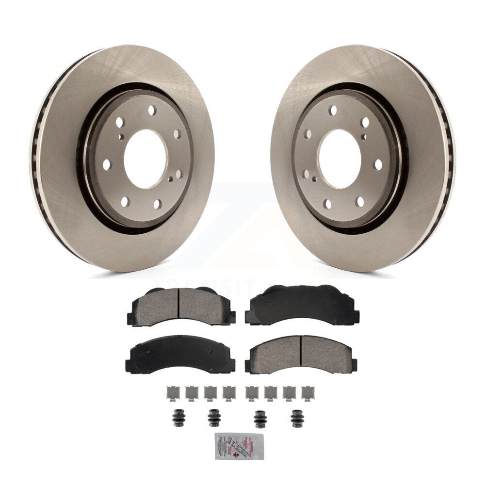 Front Disc Brake Rotors And Ceramic Pads Kit For 2010-2014 Ford F-150 With 7 Lug Wheels K8A-107218