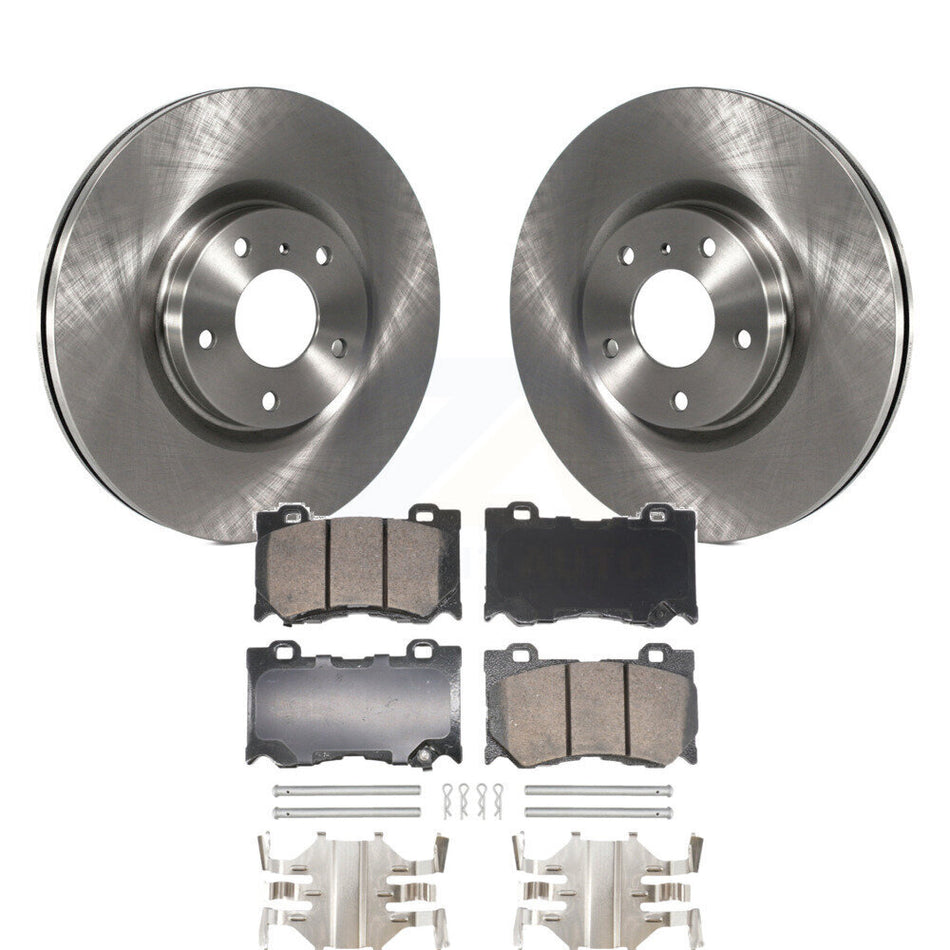 Front Disc Brake Rotors Ceramic Pad Kit For 2009-2013 INFINITI G37 AWD With Brembo Brakes K8A-107233