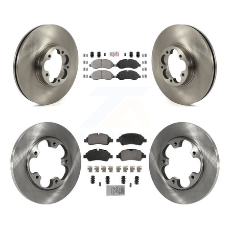 Front Rear Semi-Metallic Pad Brake Rotor Kit For 16 Ford Transit-350 HD With 5 Lug Wheels K8A-107273
