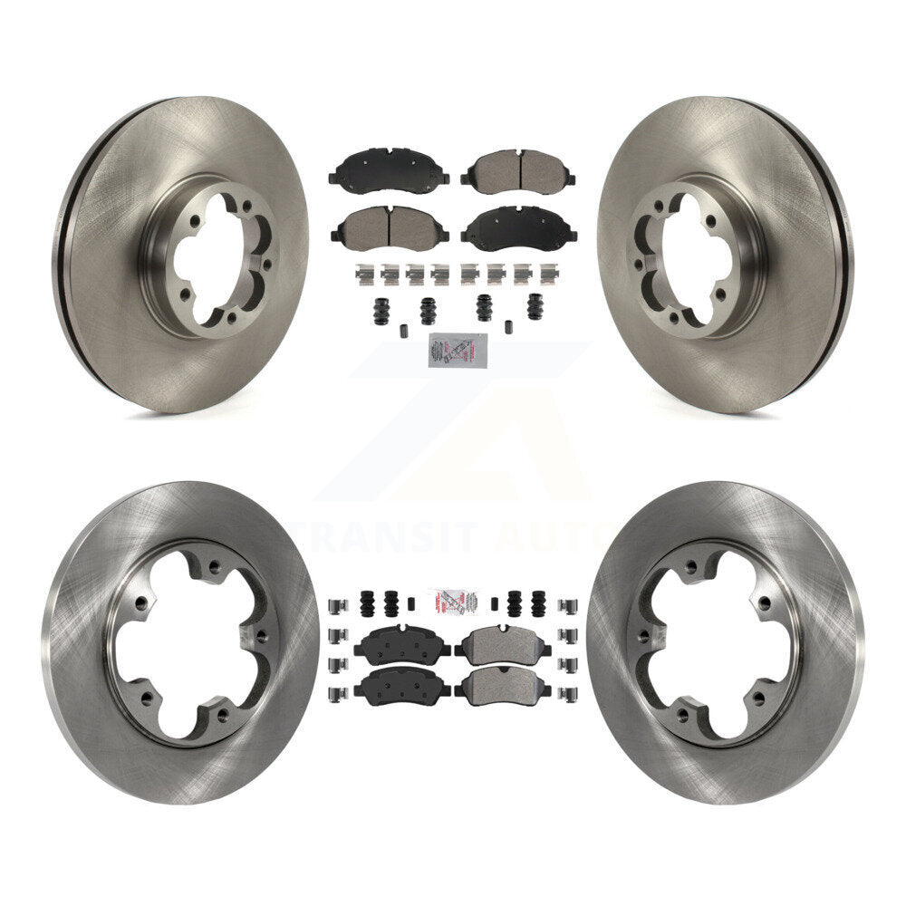 Front Rear Semi-Metallic Pad Brake Rotor Kit For 16 Ford Transit-350 HD With 5 Lug Wheels K8A-107276