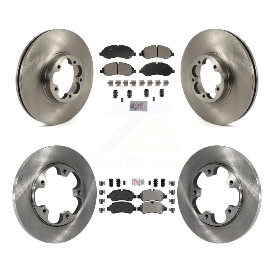 Front Rear Semi-Metallic Pad Brake Rotor Kit For 16 Ford Transit-350 HD With 5 Lug Wheels K8A-107276