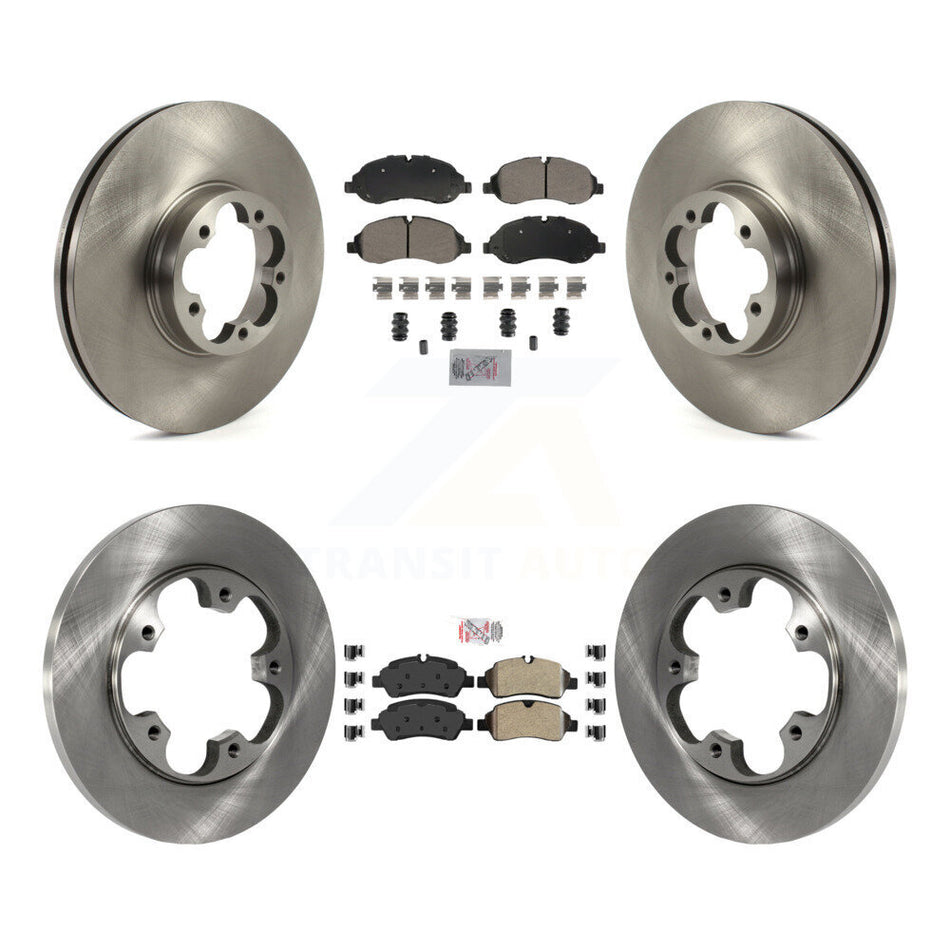 Front Rear Semi-Metallic Pad Brake Rotor Kit For 16 Ford Transit-350 HD With 5 Lug Wheels K8A-107277