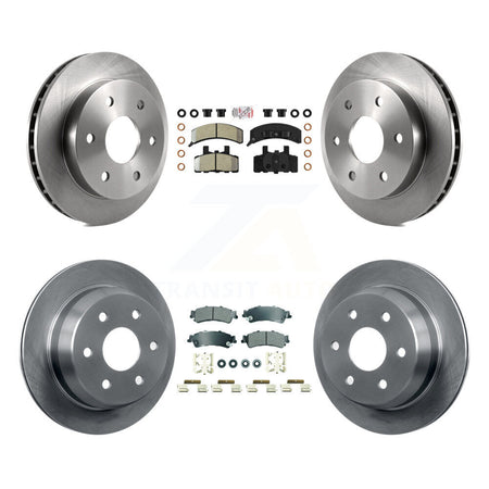 Front Rear Semi-Metallic Pad Brake Rotors Kit For 00 GMC Yukon With Single Piston Caliper K8A-107291