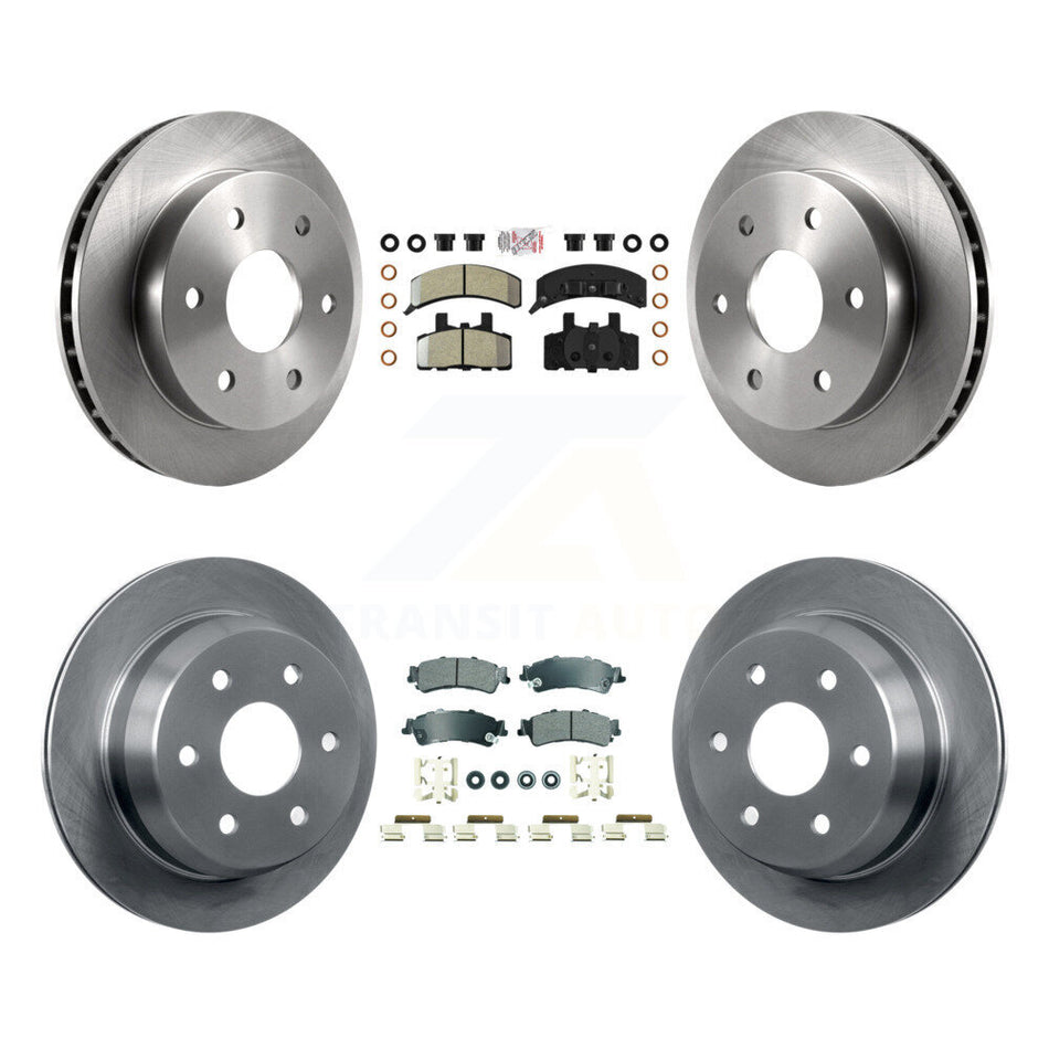 Front Rear Semi-Metallic Pad Brake Rotors Kit For 00 GMC Yukon With Single Piston Caliper K8A-107291