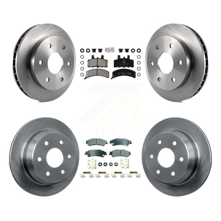 Front Rear Semi-Metallic Pad Brake Rotors Kit For 00 GMC Yukon With Single Piston Caliper K8A-107292