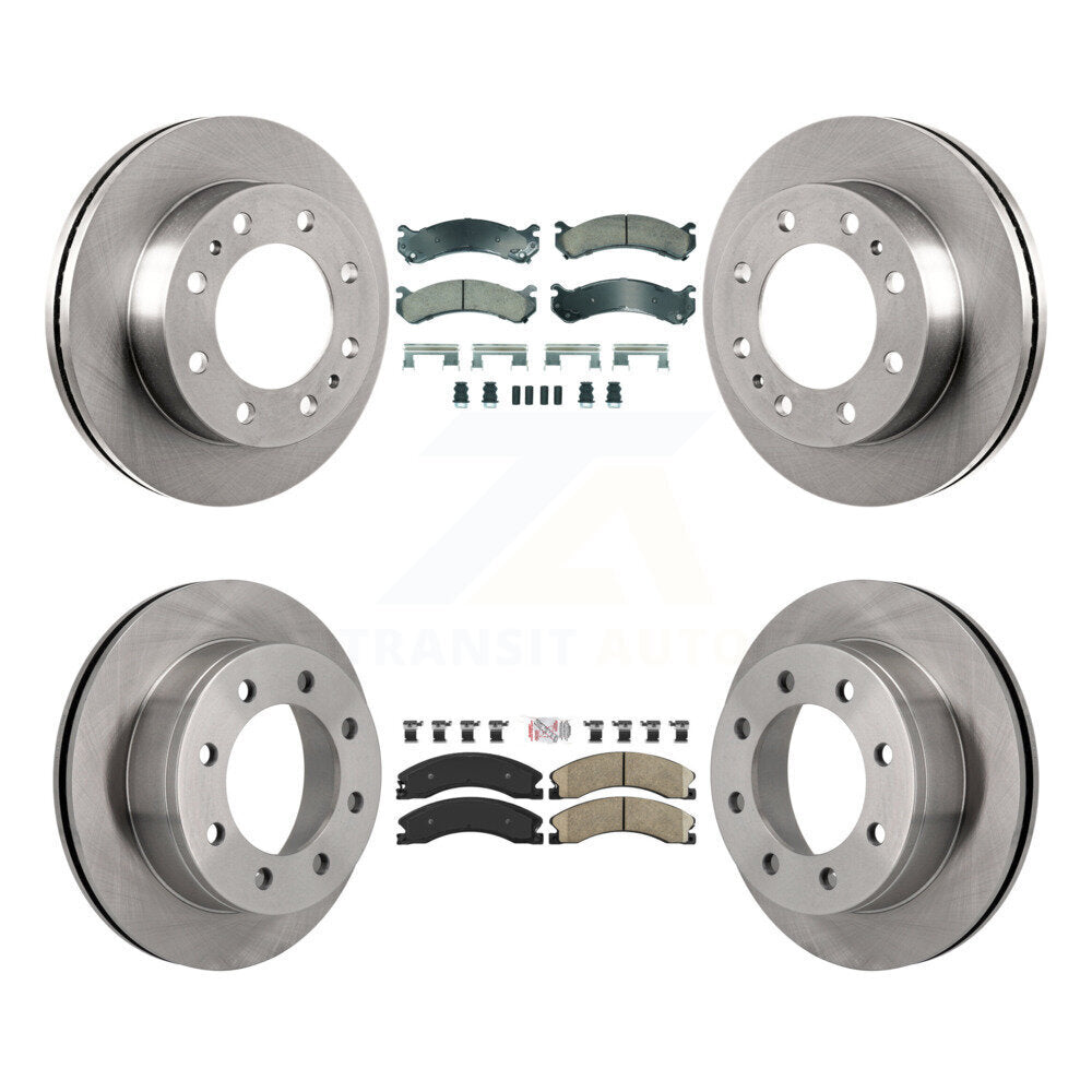 Front Rear Ceramic Pad & Brake Rotors Kit For Chevrolet Express 4500 3.20" Overall Height K8A-107313