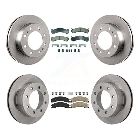Front Rear Ceramic Pad & Brake Rotors Kit For Chevrolet Express 4500 3.20" Overall Height K8A-107313