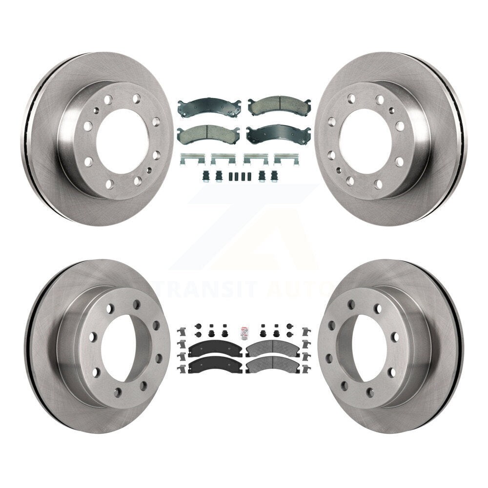 Front Ceramic Rear Semi-Metallic Pad And Disc Brake Rotors Kit For Chevrolet Express 4500 K8A-107314
