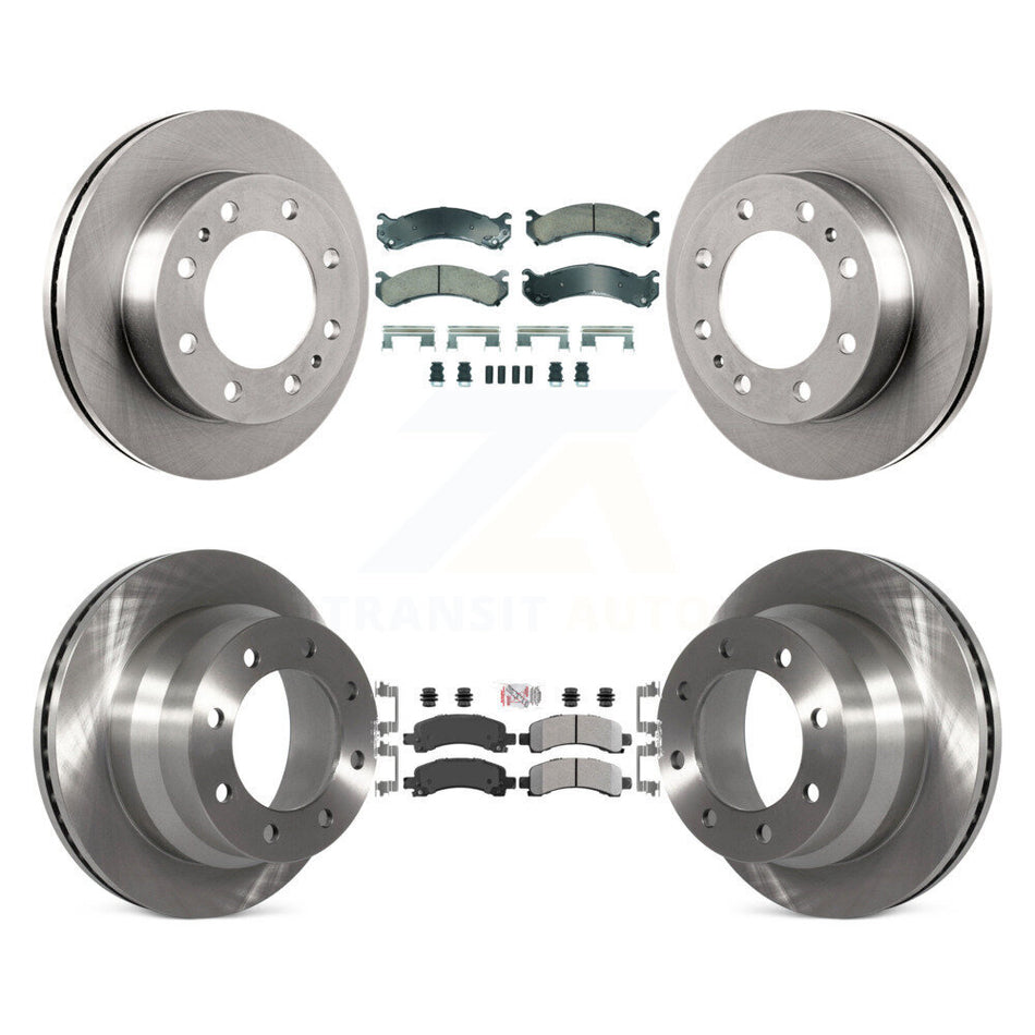 Front Ceramic Rear Semi-Metallic Pad And Disc Brake Rotors Kit For Chevrolet Express 4500 K8A-107317