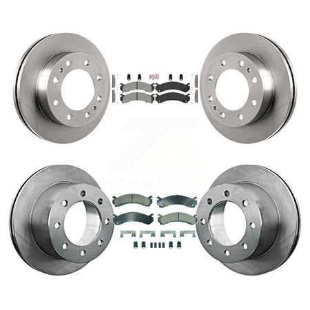 Front Semi-Metallic Rear Ceramic Pad Brake Rotors Kit For Chevrolet GMC Silverado 3500 HD K8A-107318