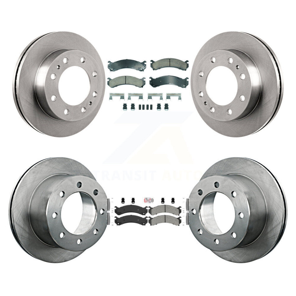 Front Ceramic Rear Semi-Metallic Pad Brake Rotors Kit For Chevrolet GMC Silverado 3500 HD K8A-107320