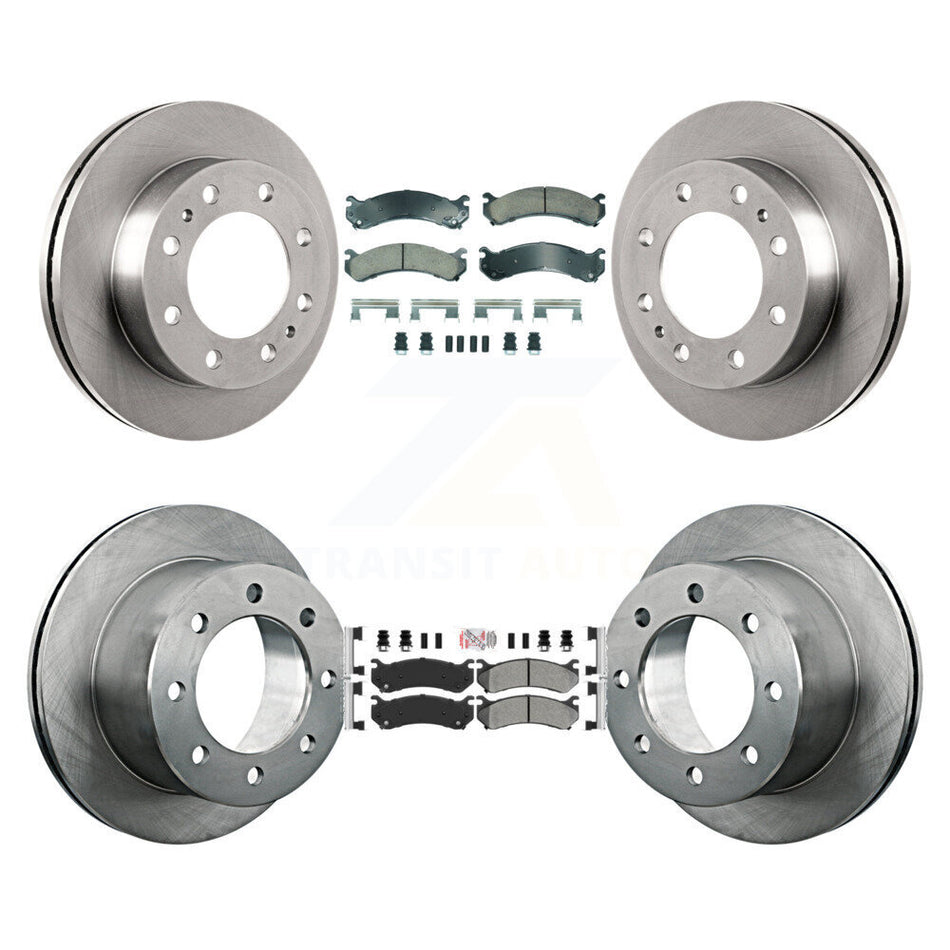 Front Ceramic Rear Semi-Metallic Pad And Disc Brake Rotor Kit For GMC Sierra 3500 Classic K8A-107326