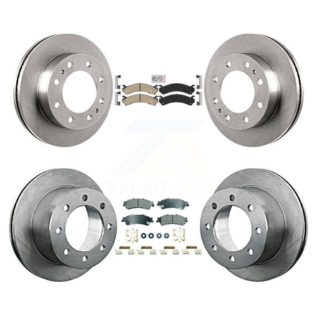 Front Ceramic Rear Semi-Metallic Pads And Disc Brake Rotors Kit For 2001 GMC Sierra 3500 K8A-107328