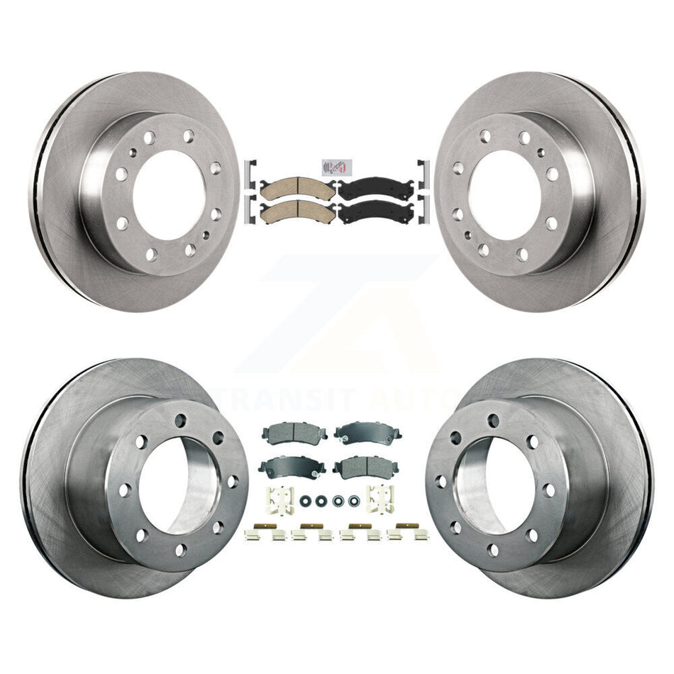 Front Ceramic Rear Semi-Metallic Pads And Disc Brake Rotors Kit For 2001 GMC Sierra 3500 K8A-107328