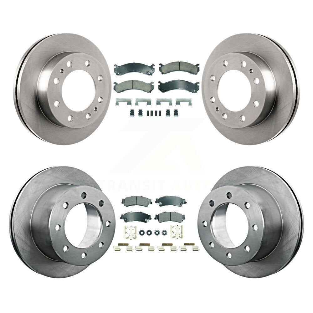 Front Ceramic Rear Semi-Metallic Pads And Disc Brake Rotors Kit For 2001 GMC Sierra 3500 K8A-107330