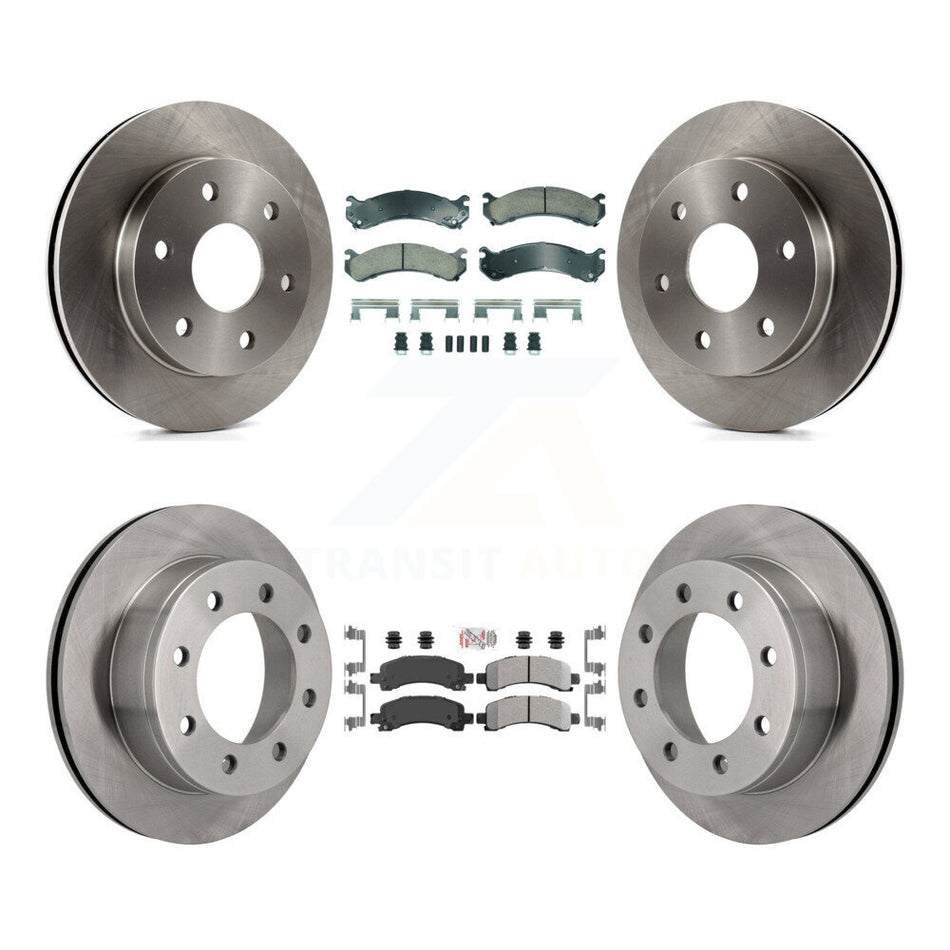Front Ceramic Rear Semi-Metallic Pad Brake Rotor Kit For GMC Savana 2500 With 7300 Lb GVW K8A-107352