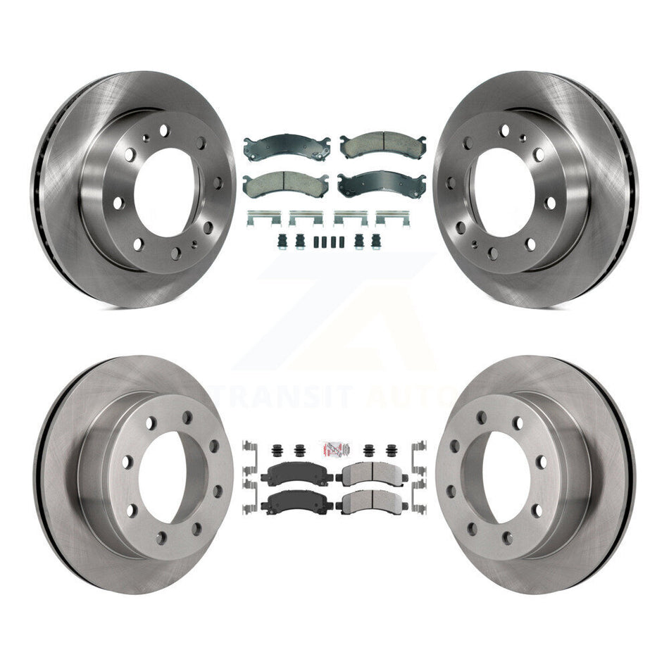 Front Ceramic Rear Semi-Metallic Pad & Disc Brake Rotor Kit For GMC Savana 2500 Chevrolet K8A-107354