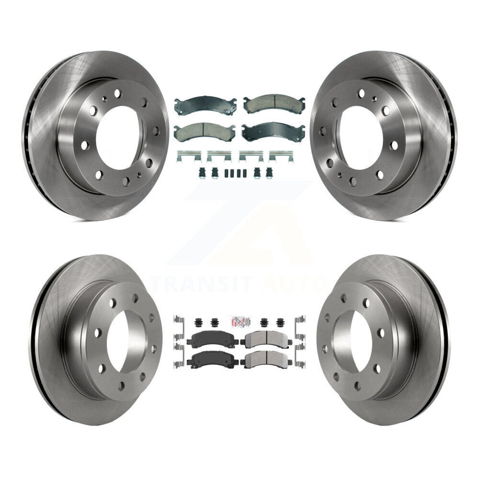 Front Ceramic Rear Semi-Metallic Pad & Disc Brake Rotor Kit For GMC Savana 2500 Chevrolet K8A-107358