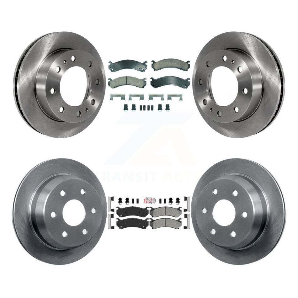 Front Ceramic Rear Semi-Metallic Pad Brake Rotors Kit For Chevrolet Silverado 2500 HD GMC K8A-107362