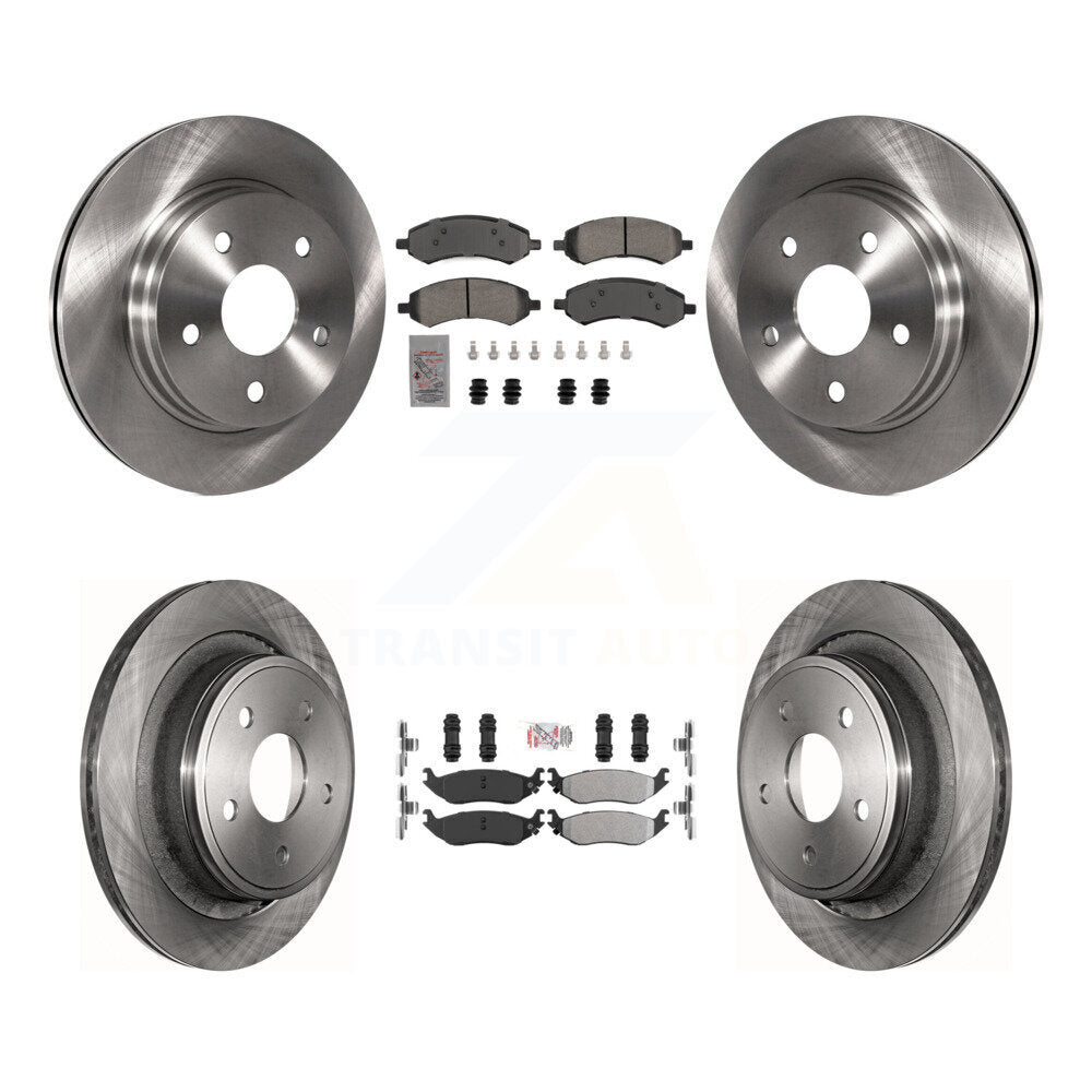 Front Rear Semi-Metallic Pad & Brake Rotors Kit For Ram 1500 Classic Dodge Chrysler Aspen K8A-107384