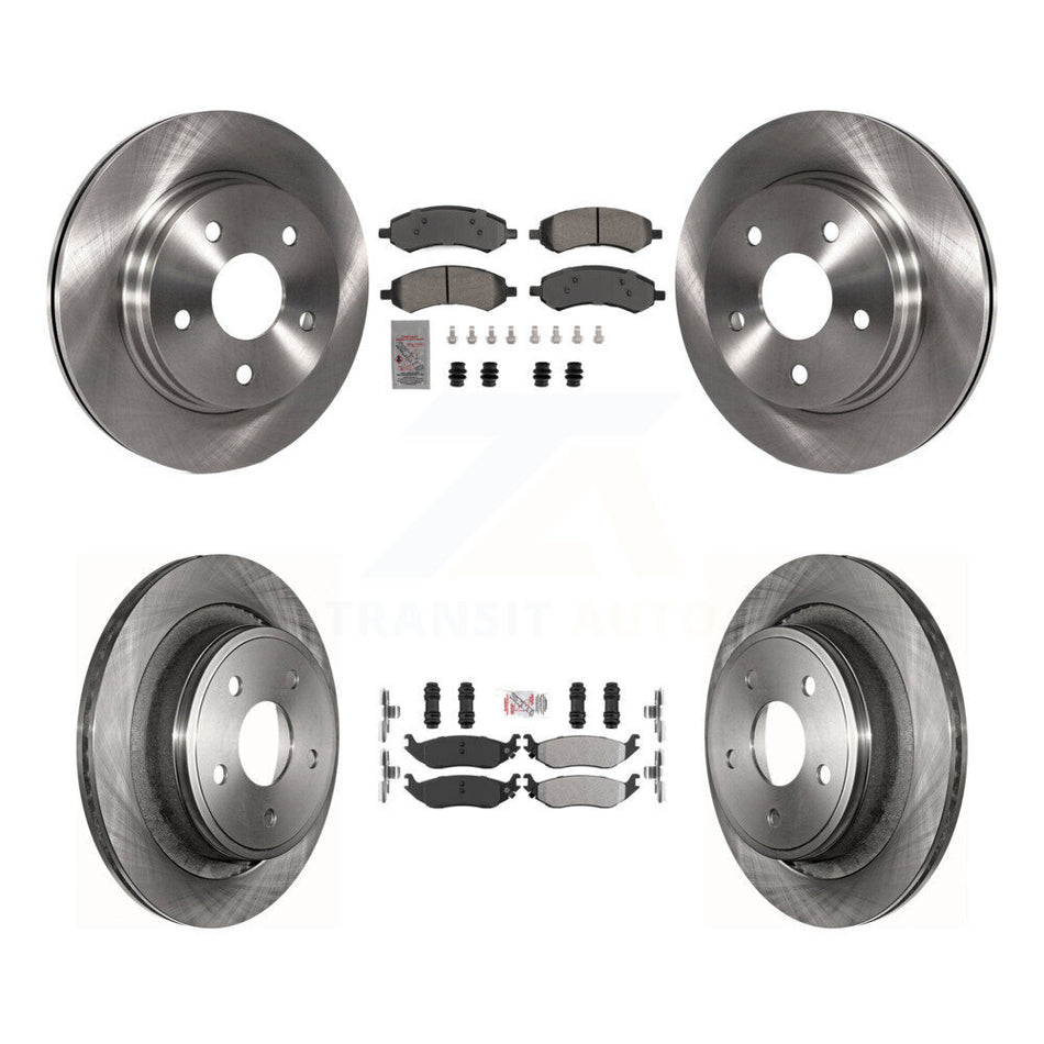 Front Rear Semi-Metallic Pad & Brake Rotors Kit For Ram 1500 Classic Dodge Chrysler Aspen K8A-107384