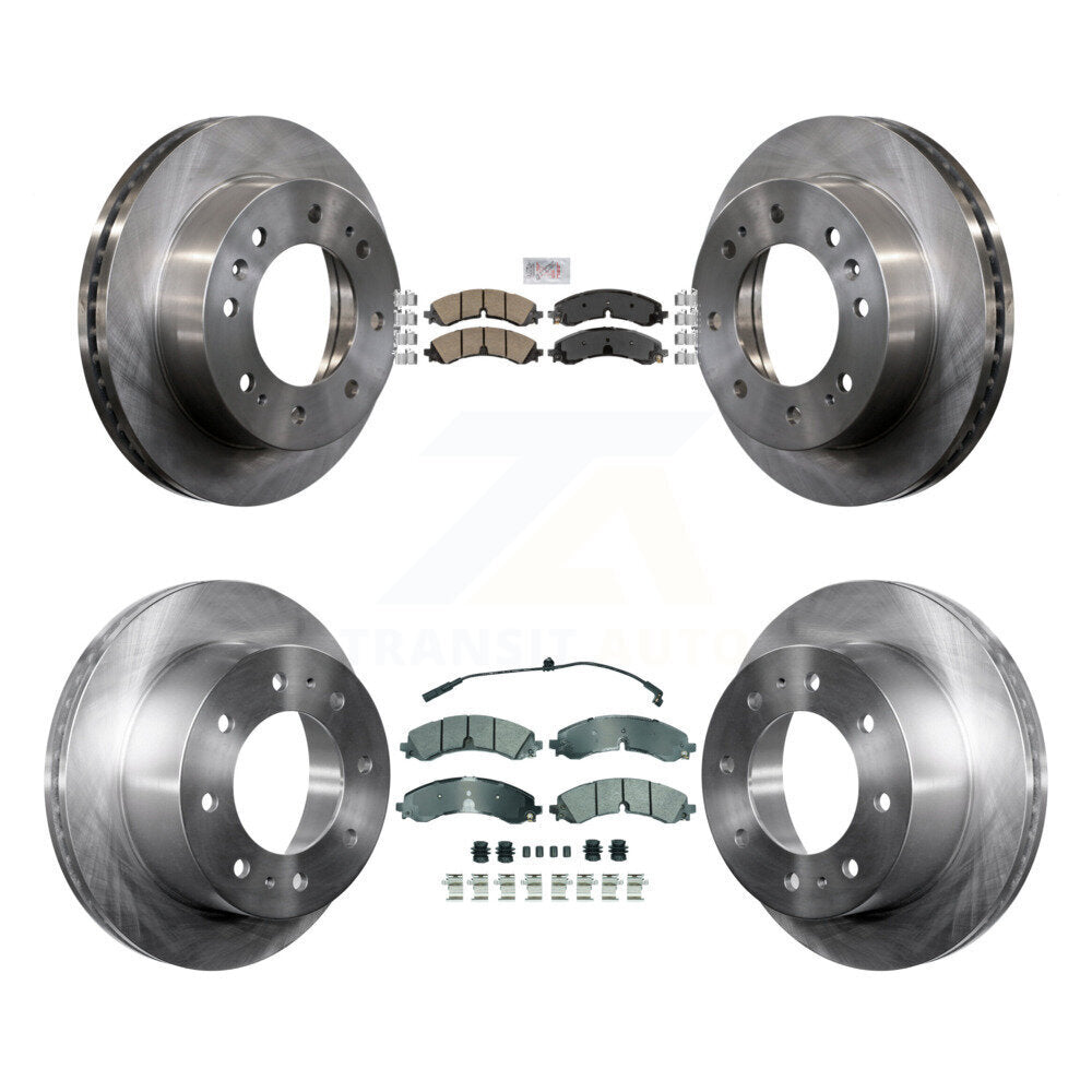 Front Ceramic Rear Semi-Metallic Pad And Brake Rotor Kit For GMC Chevrolet Sierra 2500 HD K8A-107388