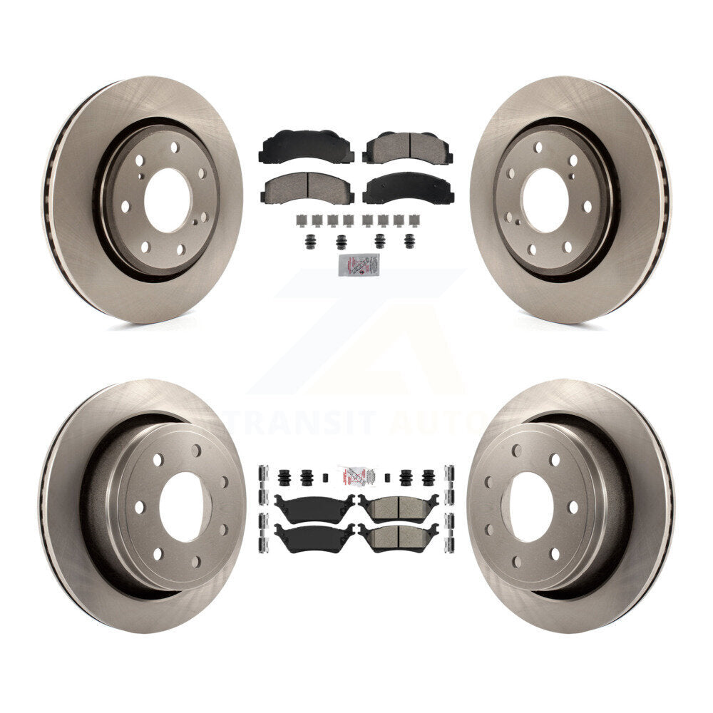 Front Ceramic Rear Semi-Metallic Pad And Brake Rotor Kit For Ford F-150 With 7 Lug Wheels K8A-107396