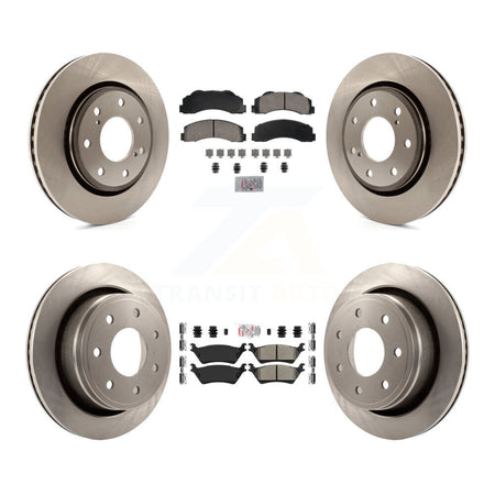 Front Ceramic Rear Semi-Metallic Pad And Brake Rotor Kit For Ford F-150 With 7 Lug Wheels K8A-107396
