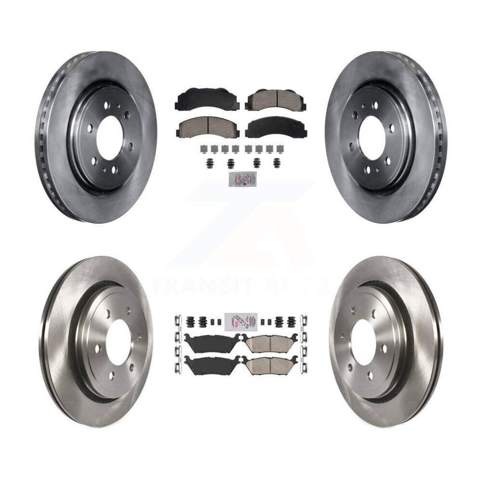 Front Rear Ceramic Pad & Brake Rotor Kit For 15-17 Ford F-150 With Electric Parking K8A-107397