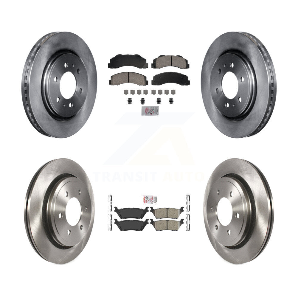 Front Rear Ceramic Pad & Brake Rotor Kit For 15-17 Ford F-150 With Electric Parking K8A-107398