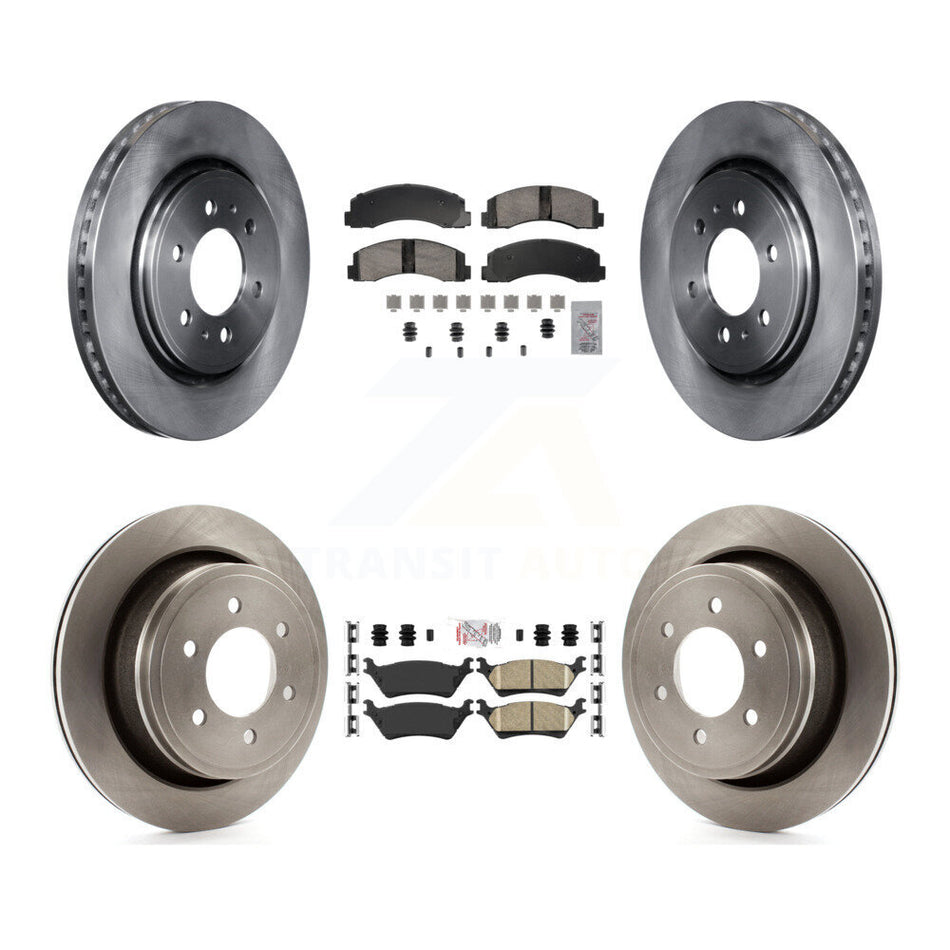 Front Rear Ceramic Pad Brake Rotor Kit For 2018-2020 Ford F-150 With Manual Parking K8A-107404