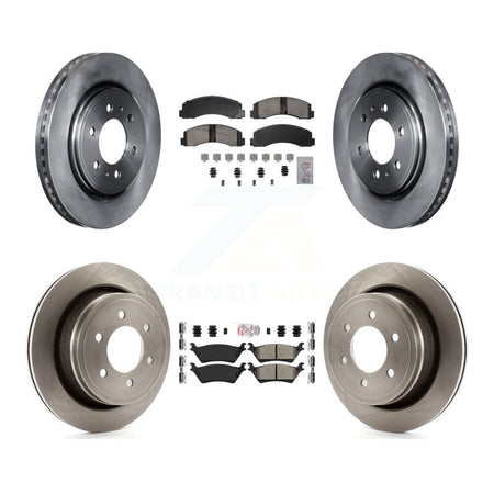 Front Ceramic Rear Semi-Metallic Pads And Disc Brake Rotors Kit For Ford F-150 K8A-107405