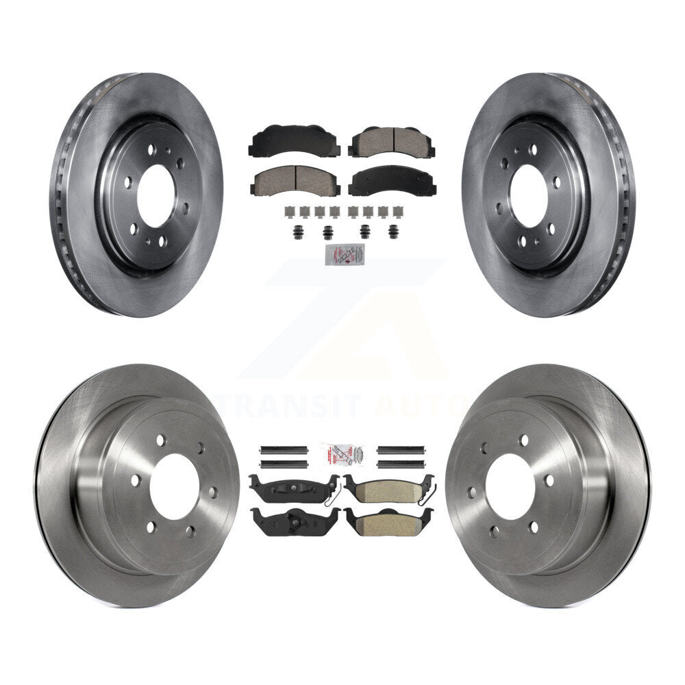 Front Ceramic Rear Semi-Metallic Pad And Brake Rotor Kit For Ford F-150 With 6 Lug Wheels K8A-107406