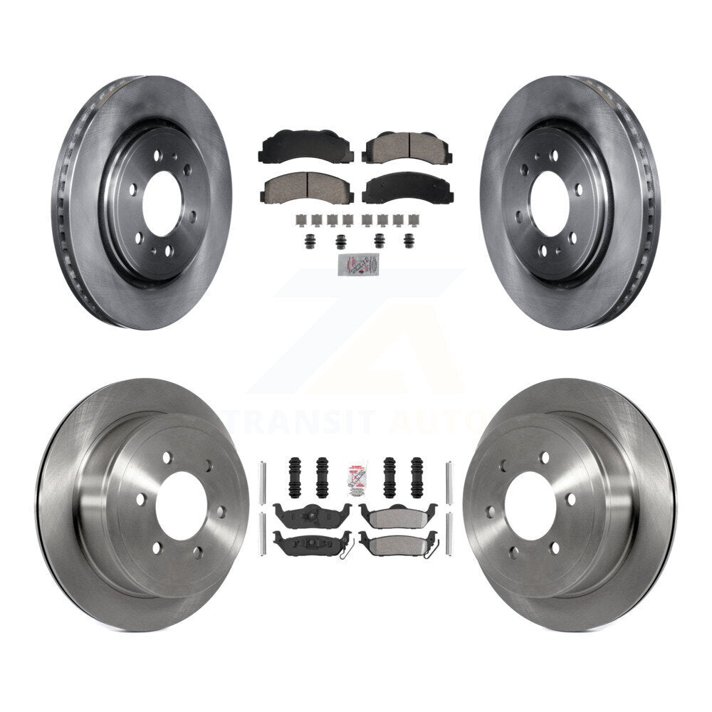 Front Ceramic Rear Semi-Metallic Pad And Brake Rotor Kit For Ford F-150 With 6 Lug Wheels K8A-107407