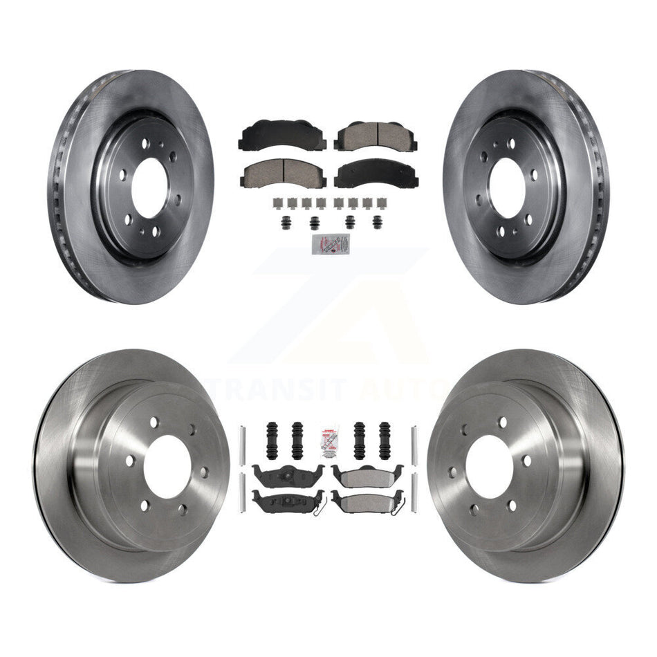 Front Ceramic Rear Semi-Metallic Pad And Brake Rotor Kit For Ford F-150 With 6 Lug Wheels K8A-107407