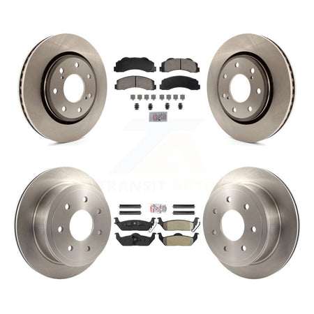 Front Ceramic Rear Semi-Metallic Pad And Brake Rotor Kit For Ford F-150 With 7 Lug Wheels K8A-107408