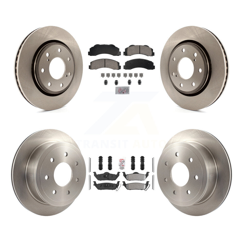 Front Ceramic Rear Semi-Metallic Pad And Brake Rotor Kit For Ford F-150 With 7 Lug Wheels K8A-107409