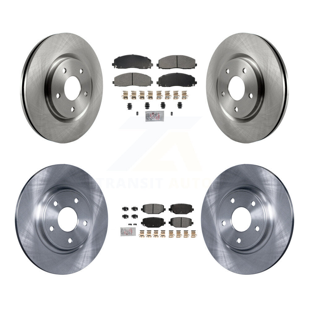 Front Rear Semi-Metallic Pad & Brake Rotor Kit For Dodge Grand Caravan Journey Chrysler K8A-107412