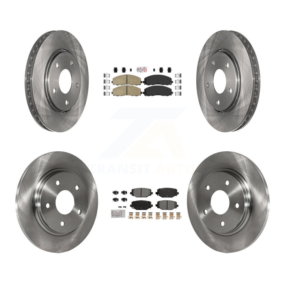 Front Ceramic Rear Semi-Metallic Pads And Disc Brake Rotors Kit For Dodge Grand Caravan K8A-107415