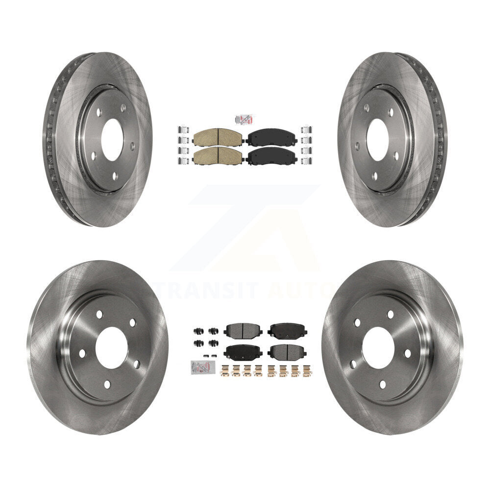 Front Ceramic Rear Semi-Metallic Pads And Disc Brake Rotors Kit For Dodge Grand Caravan K8A-107416