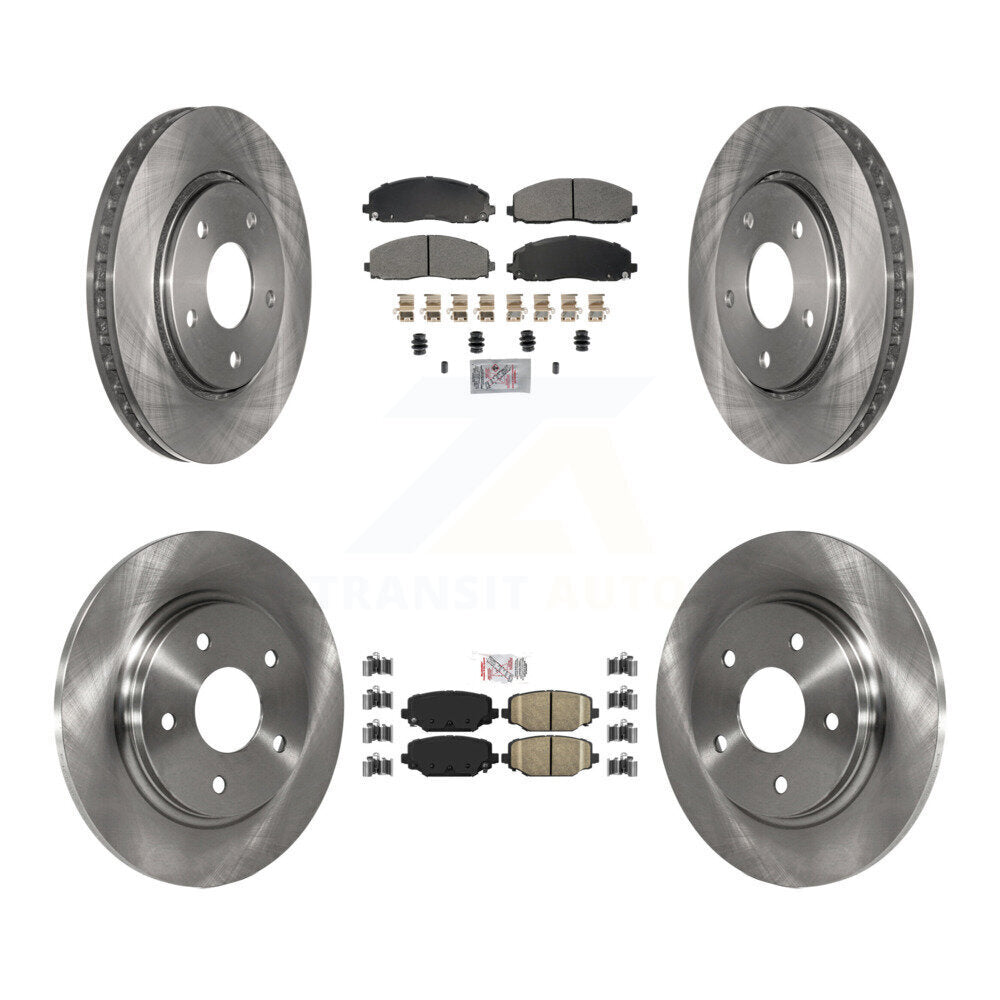 Front Semi-Metallic Rear Ceramic Pads And Disc Brake Rotors Kit For Dodge Grand Caravan K8A-107419