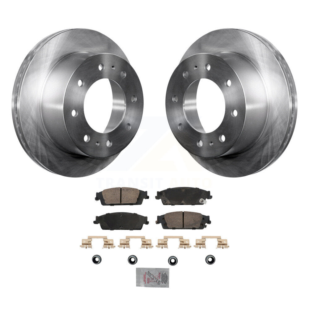Rear Disc Brake Rotors Ceramic Pad Kit For 2017-2019 Chevrolet Suburban With 8 Lug Wheels K8A-107453