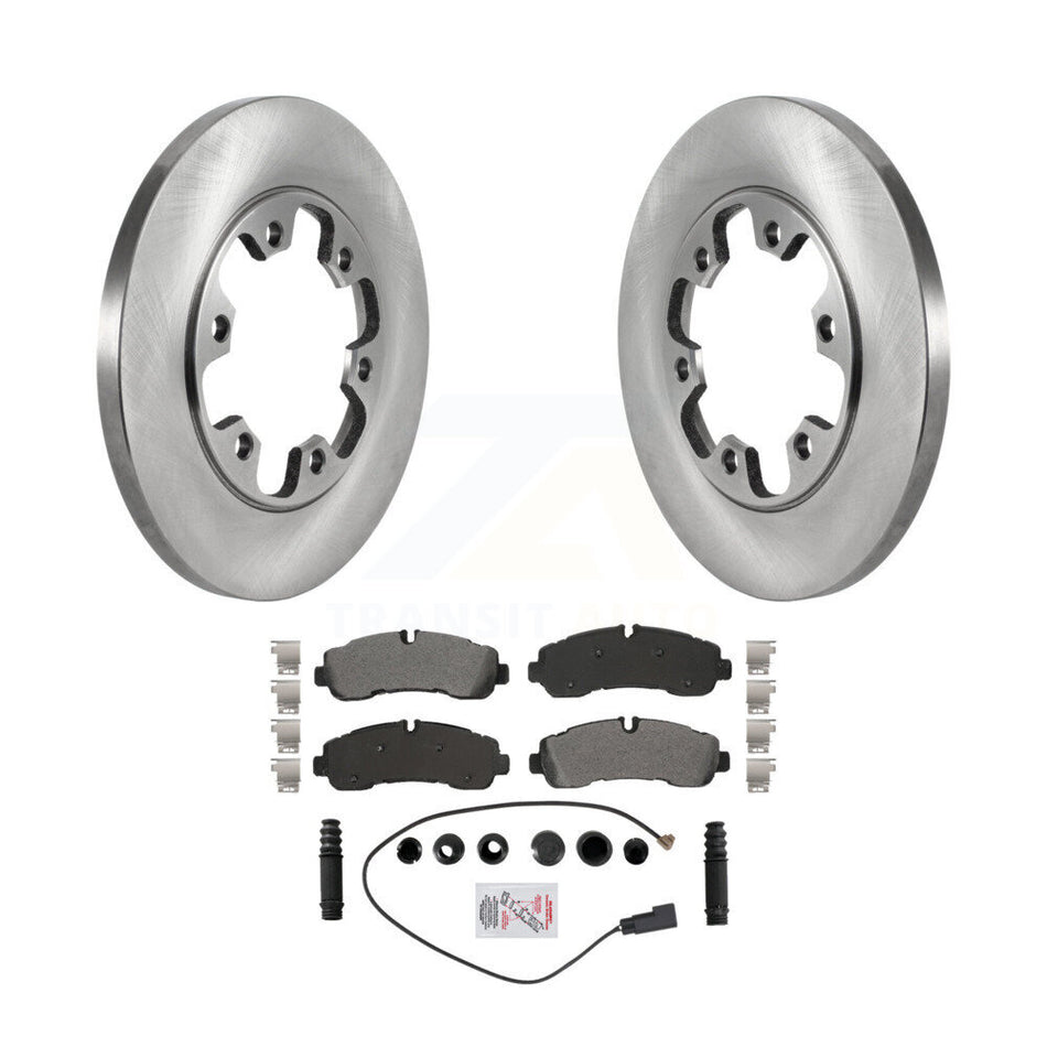 Rear Disc Brake Rotor Semi-Metallic Pad Kit For Ford Transit-350 HD With 6 Lug Wheels AWD K8A-107486