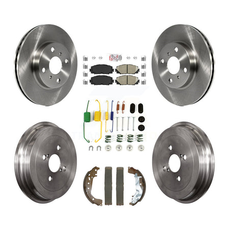 Front Rear Disc Brake Rotors Ceramic Pads And Drum Kit (7Pc) For Toyota Yaris K8A-107488